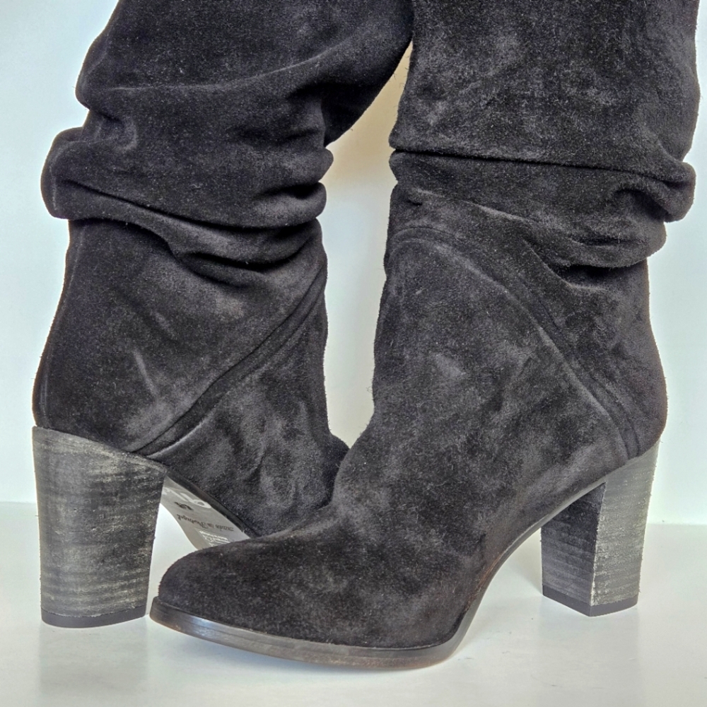 Free People Suede Pre Ruched Slouchy Tall Boots size 36 - Picture 3 of 9